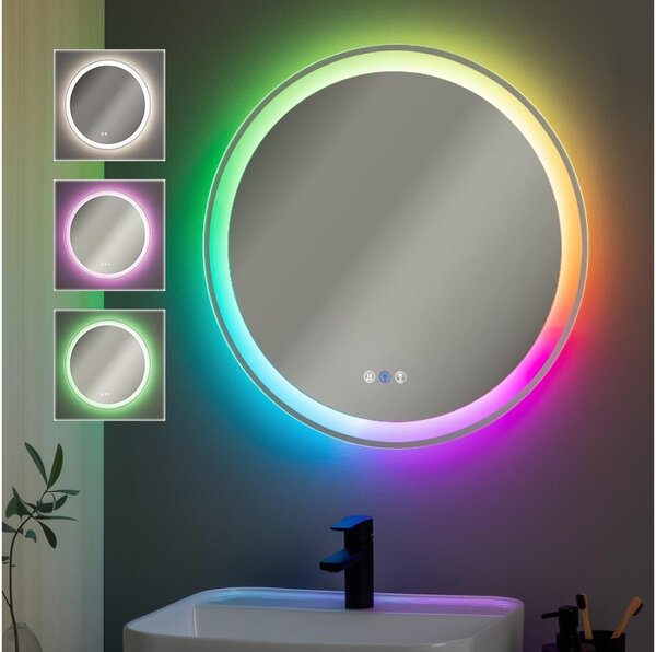 Brilagi- LED RGBW Stm. vyhř. zrcadlo s pods. AVA PRO LED/18W/230V pr. 60 cm IP44