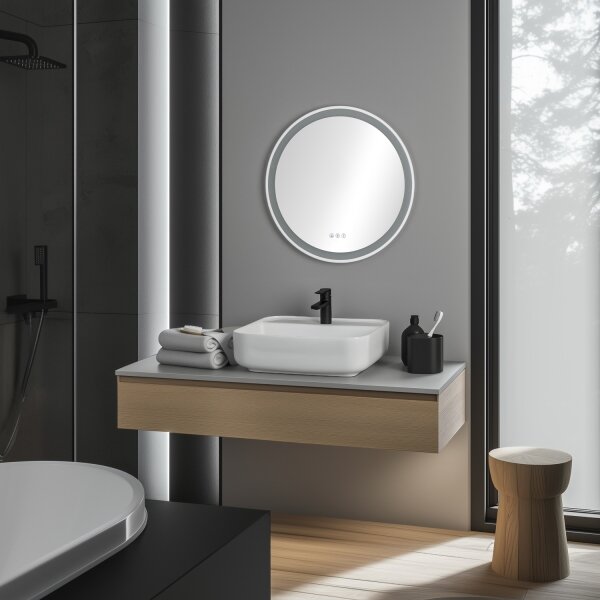 Brilagi- LED RGBW Stm. vyhř. zrcadlo s pods. AVA PRO LED/18W/230V pr. 60 cm IP44