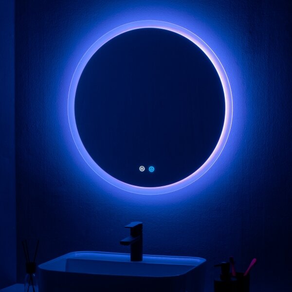 Brilagi-LED RGBW Stm. vyhř. zrcadlo s pods. CLARA PRO 19W/230V pr. 60 cm IP44+DO