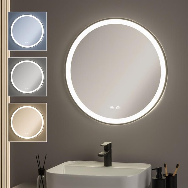 Brilagi-LED Stm. vyhř. zrcadlo s pods. ALU PRO LED/18W/230V pr. 60 cm IP44 černá