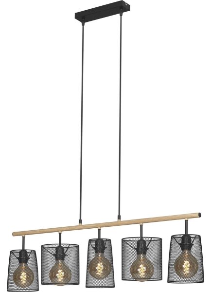 Brilo 4078-054 - Lustr na lanku WOOD & STYLE 5xE27/60W/230V