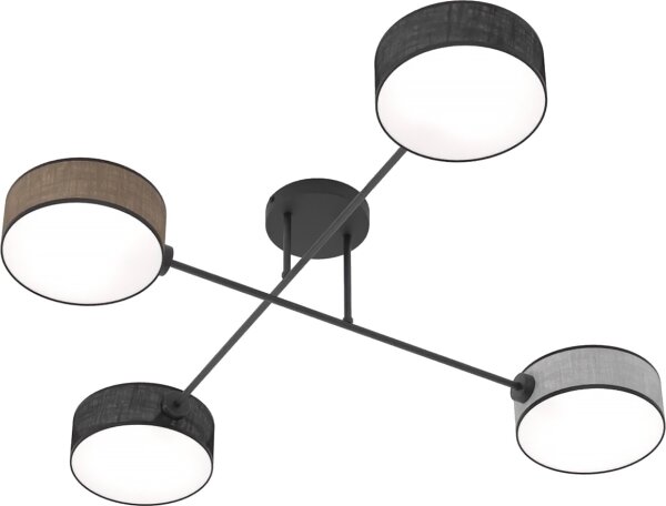 Přisazený lustr MAGA 4xE14/10W/230V černá/hnědá/šedá