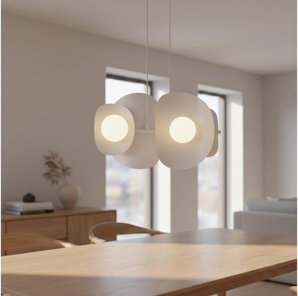 Lustr na lanku ELEMENTI 4xG9/8W/230V bílá