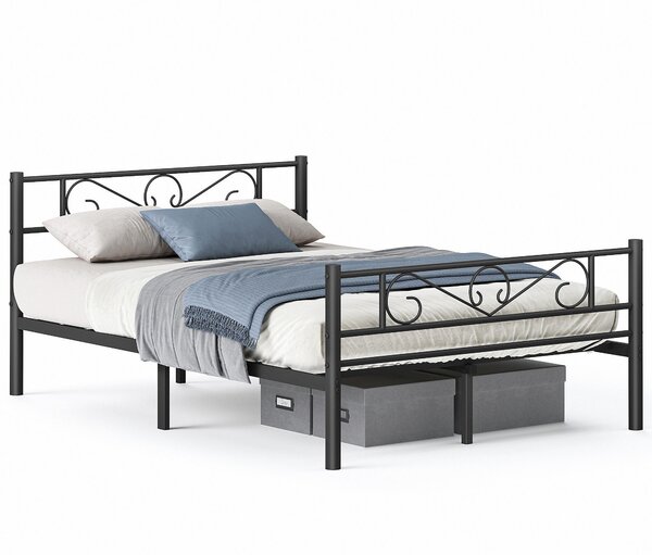 KOVOVÁ POSTEL, 140/200 cm černá Boxxx - Jednolůžkové postele, Online Only