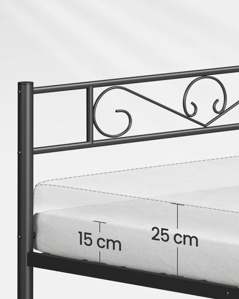 KOVOVÁ POSTEL, 140/200 cm černá Boxxx - Jednolůžkové postele, Online Only