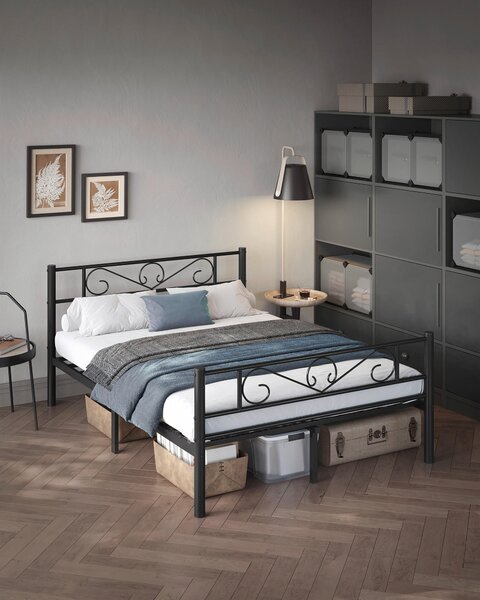 KOVOVÁ POSTEL, 140/200 cm černá Boxxx - Jednolůžkové postele, Online Only