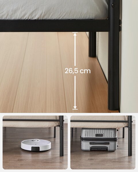 KOVOVÁ POSTEL, 140/200 cm černá Boxxx - Jednolůžkové postele, Online Only