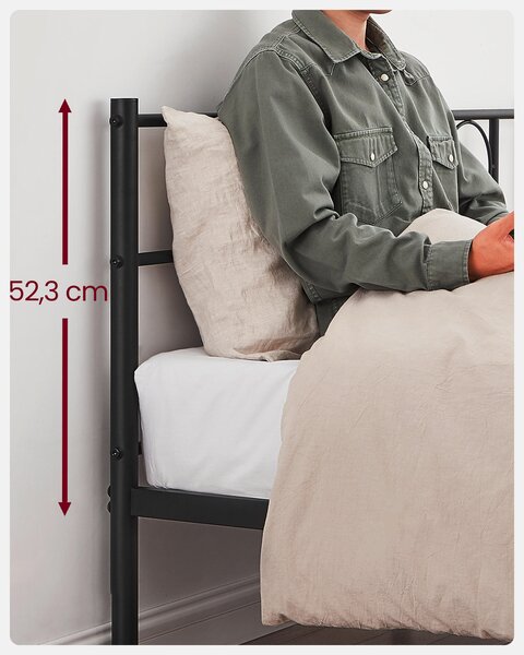 KOVOVÁ POSTEL, 140/200 cm černá Boxxx - Jednolůžkové postele, Online Only