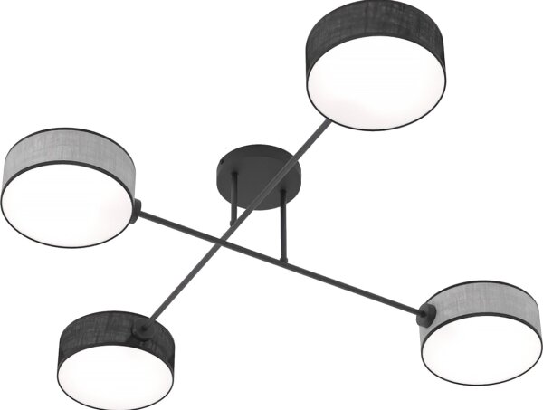 Přisazený lustr MAGA 4xE14/10W/230V černá/šedá