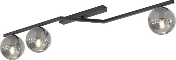 Stropní svítidlo NATON 3xE14/10W/230V černá/kouřová