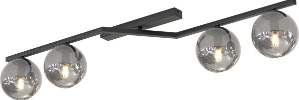 Stropní svítidlo NATON 4xE14/10W/230V černá/kouřová