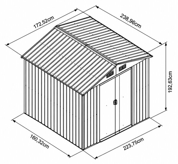 Zahradní domek na nářadí AVENBERG 2.2 x 1.6 m ANTRACIT SD-X68E-H170
