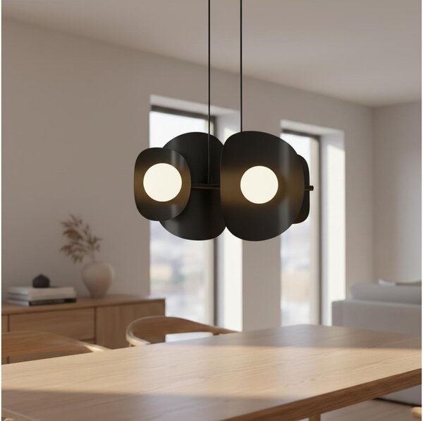 Lustr na lanku ELEMENTI 4xG9/8W/230V černá
