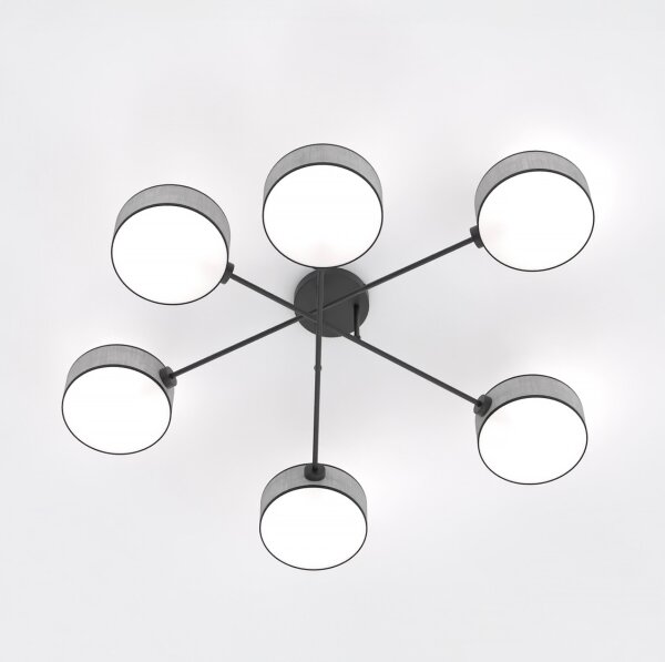 Přisazený lustr MAGA 6xE14/10W/230V šedá