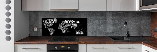 Panel do kuchyně Mapa světa nápisy pksh-102757176