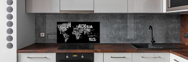Panel do kuchyně Mapa světa nápisy pksh-102757176