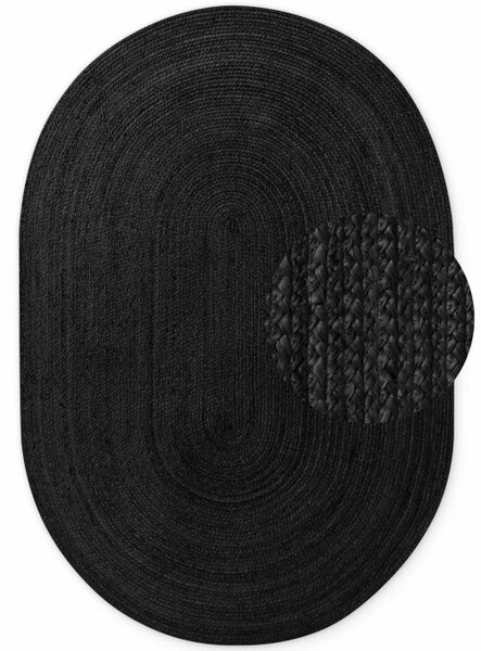 Koberec Hanse Home Jute Braided Rangpur černý ovál