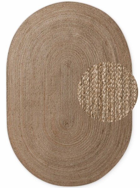 Koberec Hanse Home Jute Braided Rangpur naturální / hnědý ovál
