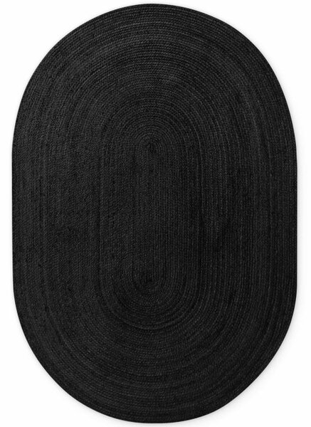 Koberec Hanse Home Jute Braided Rangpur černý ovál