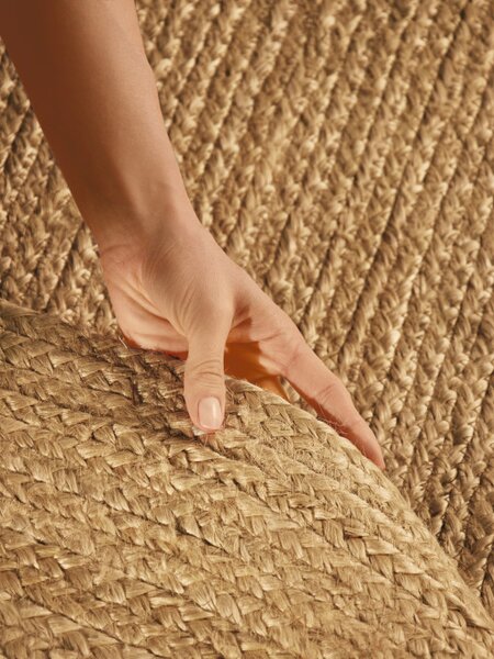 Koberec Hanse Home Jute Braided Rangpur naturální / zlatý ovál