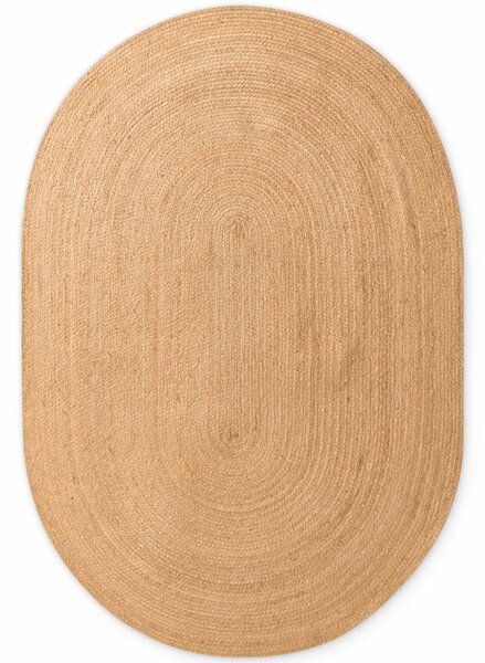 Koberec Hanse Home Jute Braided Rangpur naturální / zlatý ovál