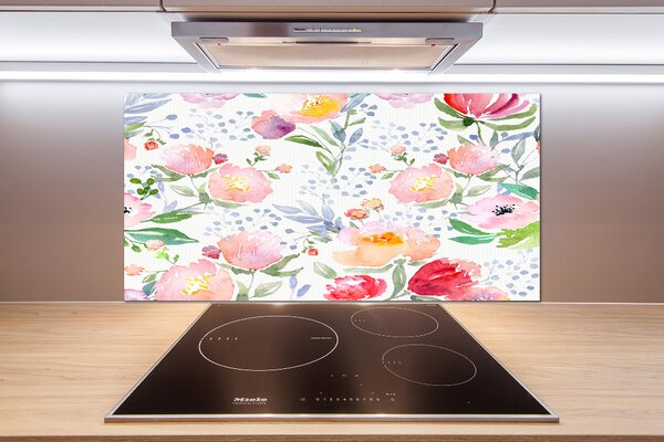 Skleněný panel do kuchyně Máky pksh-102800353