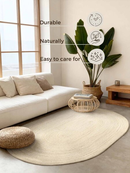 Koberec Hanse Home Jute Braided Rangpur naturální / sloní kost ovál
