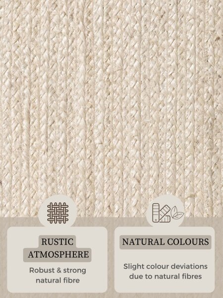 Koberec Hanse Home Jute Braided Rangpur naturální / sloní kost ovál