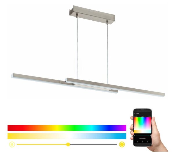 Eglo 33232 - LED RGBW Stm. lustr na lanku FRAIOLI-C LED/34W/230V matný chrom