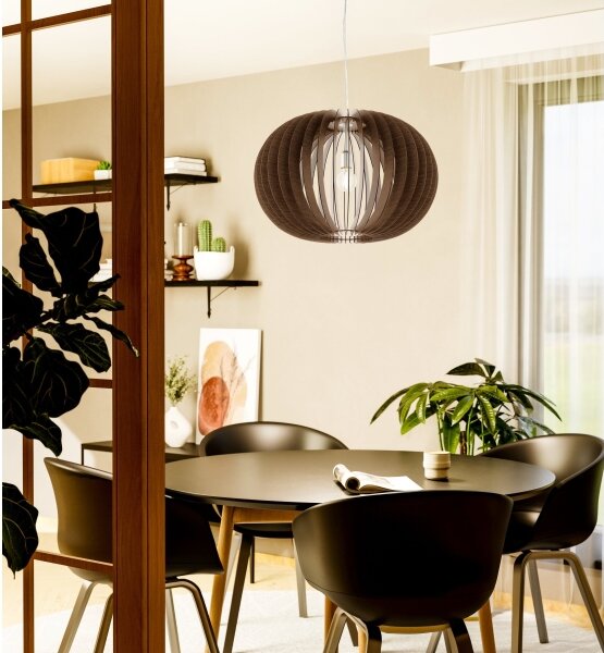 Eglo 95026 - Lustr na lanku STELLATO 1xE27/60W/230V pr. 70 cm hnědá