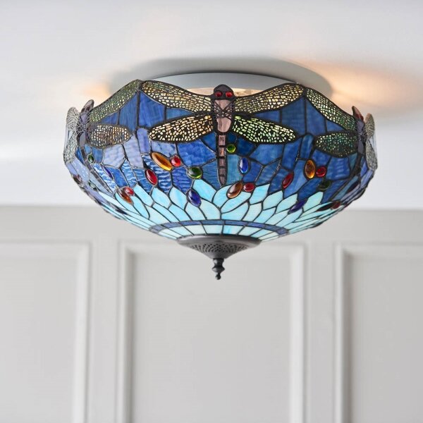 Endon 70722 - Stropní svítidlo Tiffany DRAGONFLY 2xE27/60W/230V pr. 41 cm