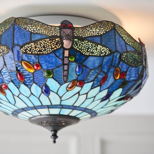 Endon 70722 - Stropní svítidlo Tiffany DRAGONFLY 2xE27/60W/230V pr. 41 cm