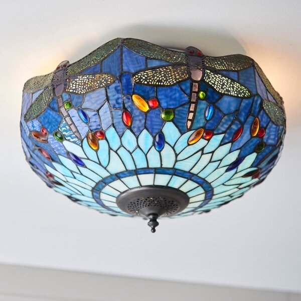 Endon 70722 - Stropní svítidlo Tiffany DRAGONFLY 2xE27/60W/230V pr. 41 cm