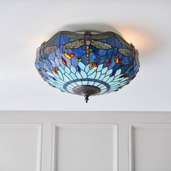 Endon 70722 - Stropní svítidlo Tiffany DRAGONFLY 2xE27/60W/230V pr. 41 cm