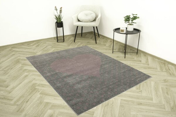 Dětský koberec Lima G930A světle šedý / fialový
