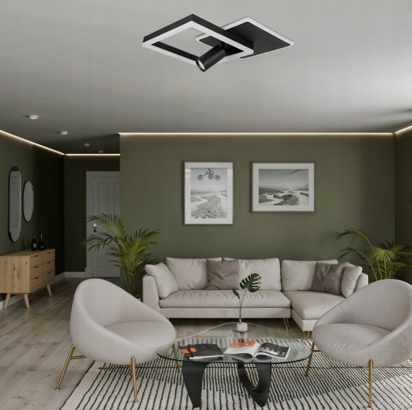 LED Stropní svítidlo LED/38W/230V + 1xGU10/30W černá