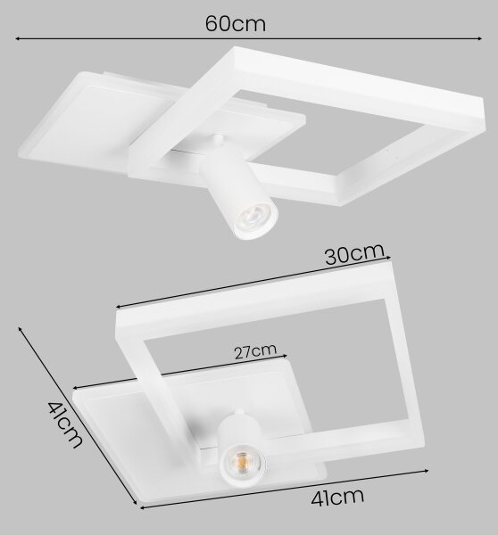 LED Stropní svítidlo LED/38W/230V + 1xGU10/30W bílá