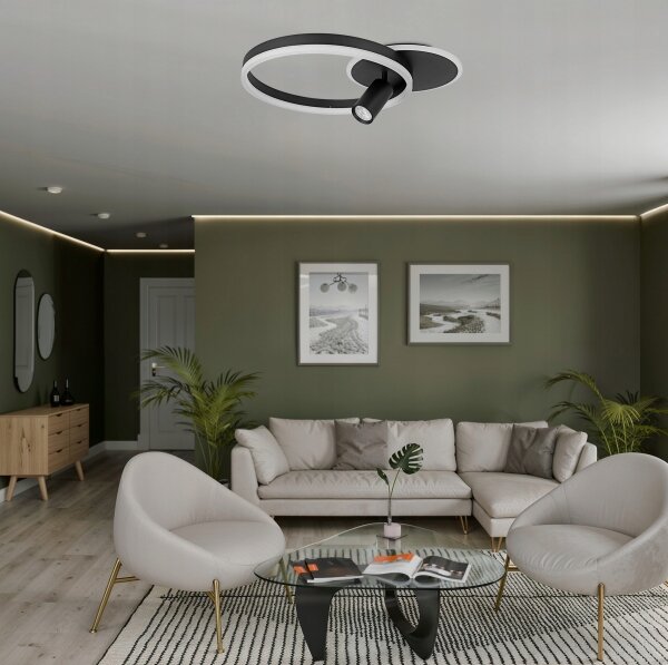 LED Stropní svítidlo LED/38W/230V + 1xGU10/30W černá