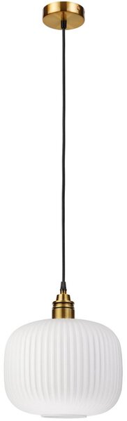 Lustr na lanku HECTOR 1xE27/15W/230V bílá/mosaz pr. 25 cm