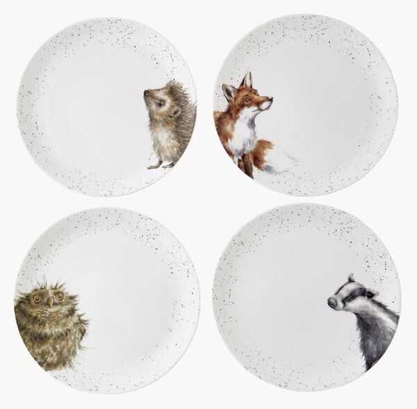 Sada dezertních talířů z kostního porcelánu Wrendale Designs, 4 díly