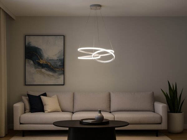 LED Stmívatelný lustr na lanku LED/90W/230V 3000-6500K pr. 47 cm + DO