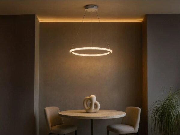 LED Stmívatelný lustr na lanku LED/90W/230V 3000-6500K pr. 60 cm + DO