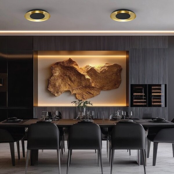 LED Stropní svítidlo PIATTINO LED/30W/230V 3000/4000/6000K pr. 40 cm černá/zlatá