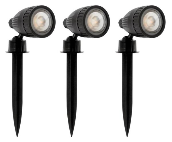 Eglo 31028 - SADA 3x LED RGBW Venkovní lampa NEMA-C 1xGU10/5W/230V IP44 černá+DO