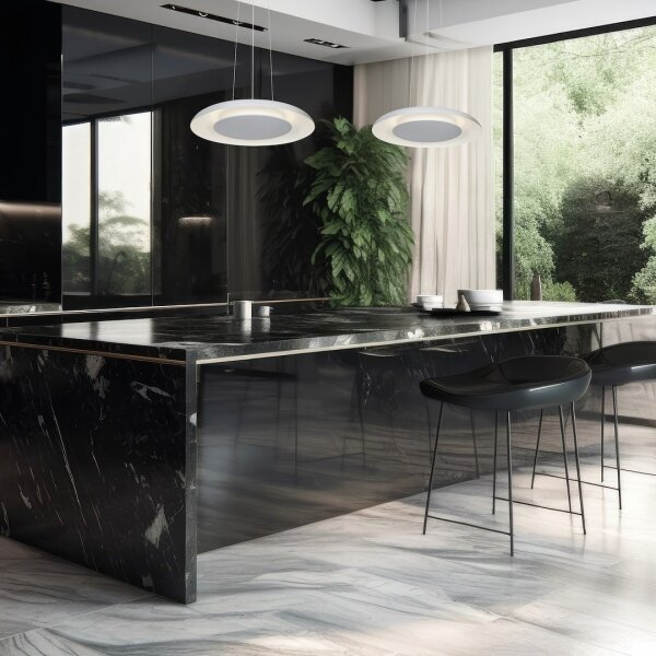 LED Lustr na lanku PIATTINO LED/30W/230V 2700/3200/4000K pr. 40 cm bílá