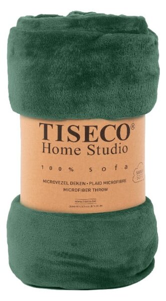 Tmavě zelený přehoz z mikroplyše na jednolůžko 150x200 cm Cosy - Tiseco Home Studio