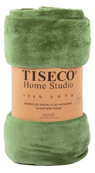 Zelený přehoz z mikroplyše na jednolůžko 150x200 cm Cosy - Tiseco Home Studio