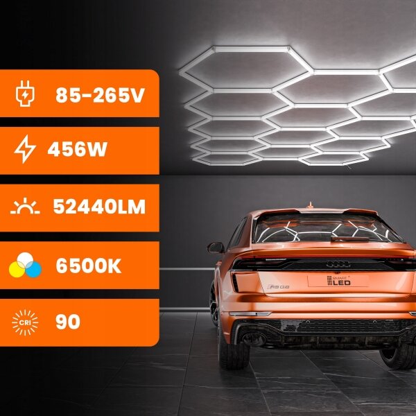 LED Stropní svítidlo LED/570W/85-265V 6500K 522x298 cm CRI 90 IP44 bílá