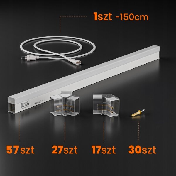 LED Stropní svítidlo LED/570W/85-265V 4000K 522x298 cm CRI 90 IP44 bílá