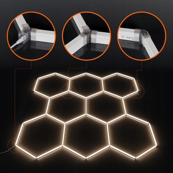 LED Stropní svítidlo LED/350W/85-265V 4000K 313x298 cm CRI 90 IP44 bílá